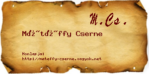 Mátéffy Cserne névjegykártya